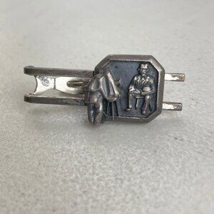 Vintage Photographer Tie Bar Clip 60s Hickok Tarnished Silver Tone Camera Hood